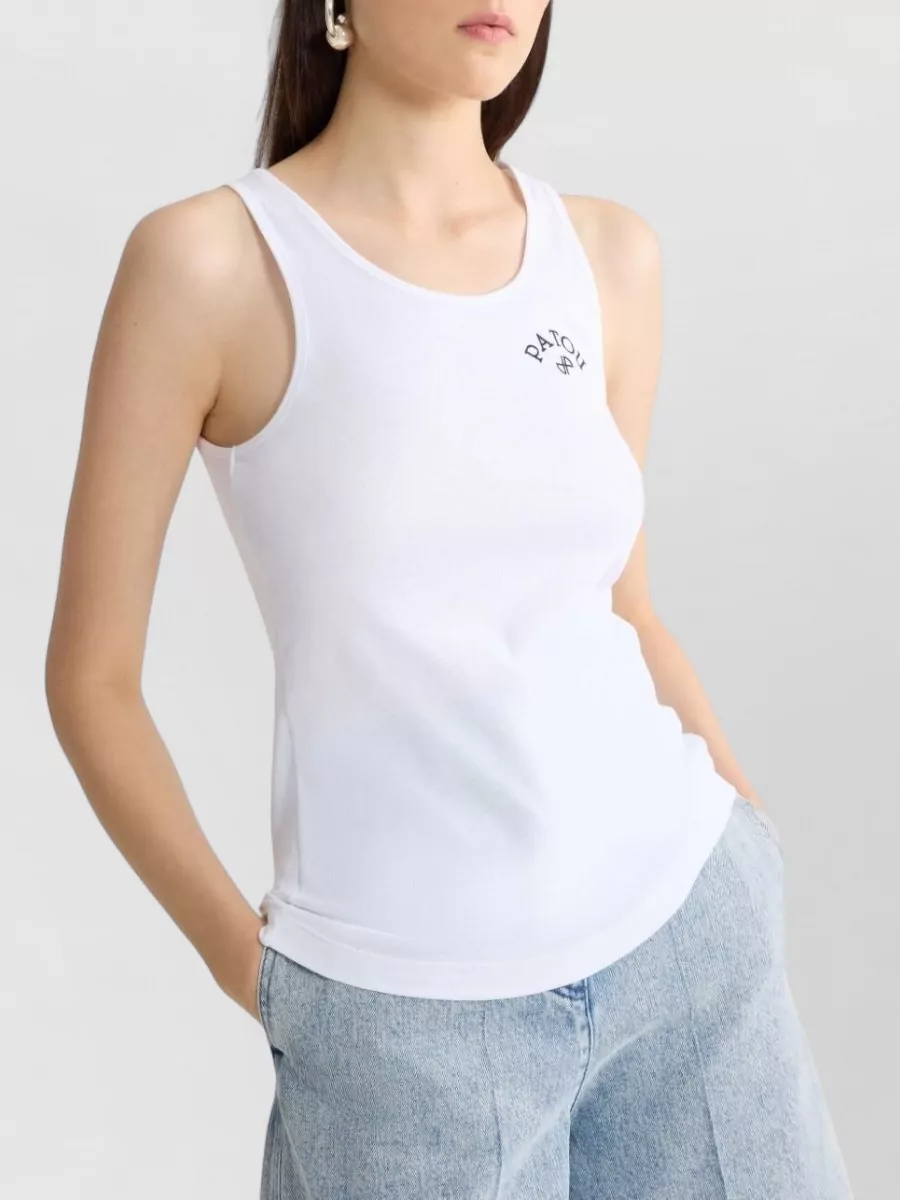 Patou Silk Nylon Top Scoop Neck Sleeveless