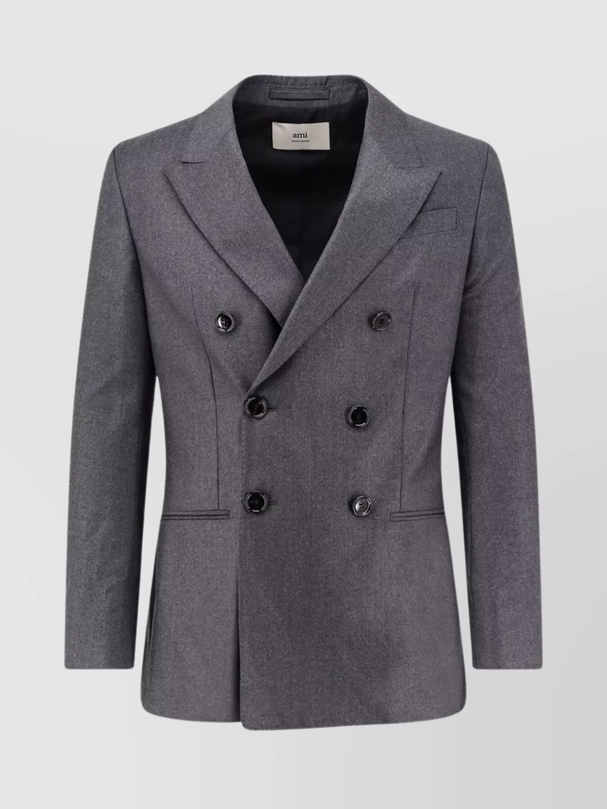 Ami Alexandre Mattiussi Double-breasted Blazer Notched Lapels In Gray