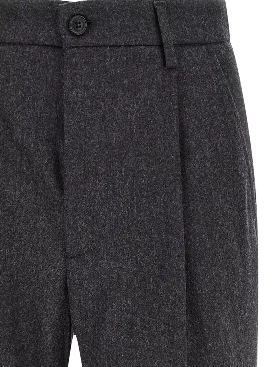 Department 5 Cashmere Wide-Leg Pleated Trousers
