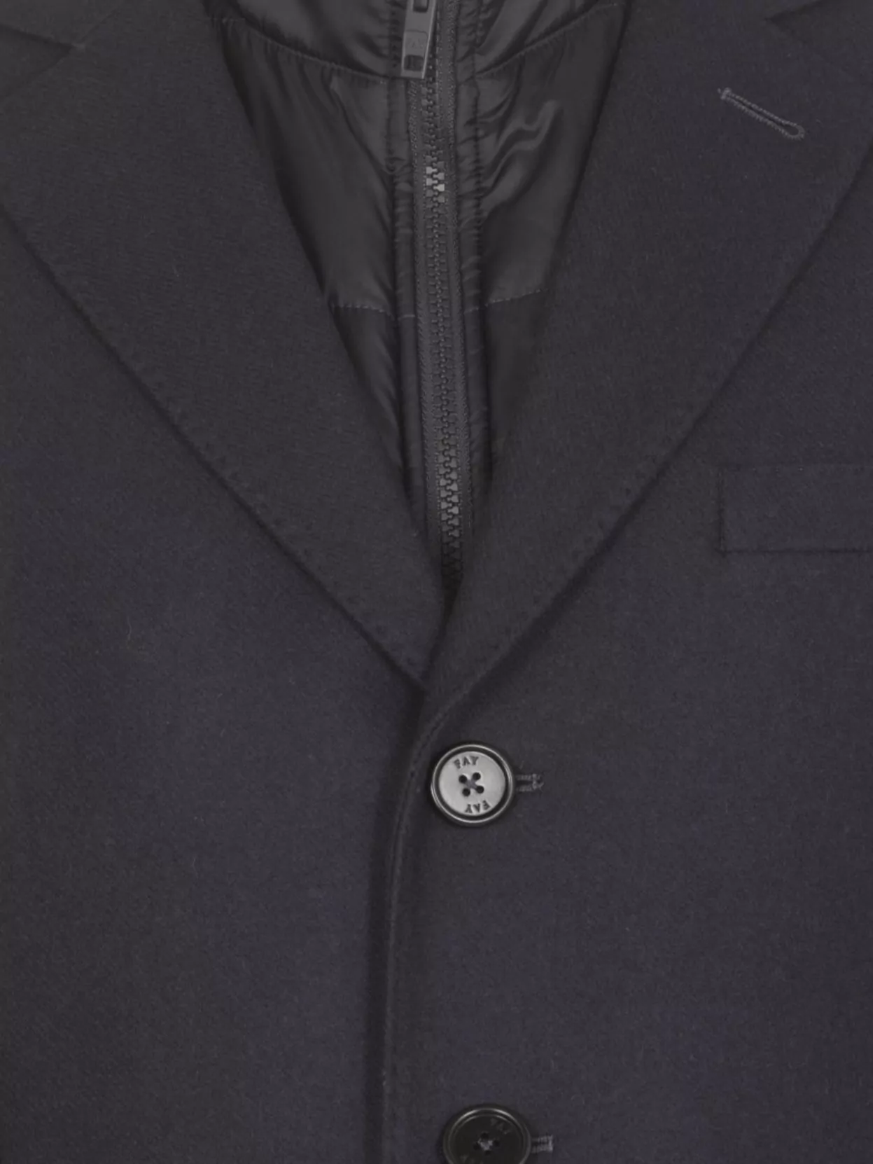 Fay Wool Coat With Peak Lapel Collar