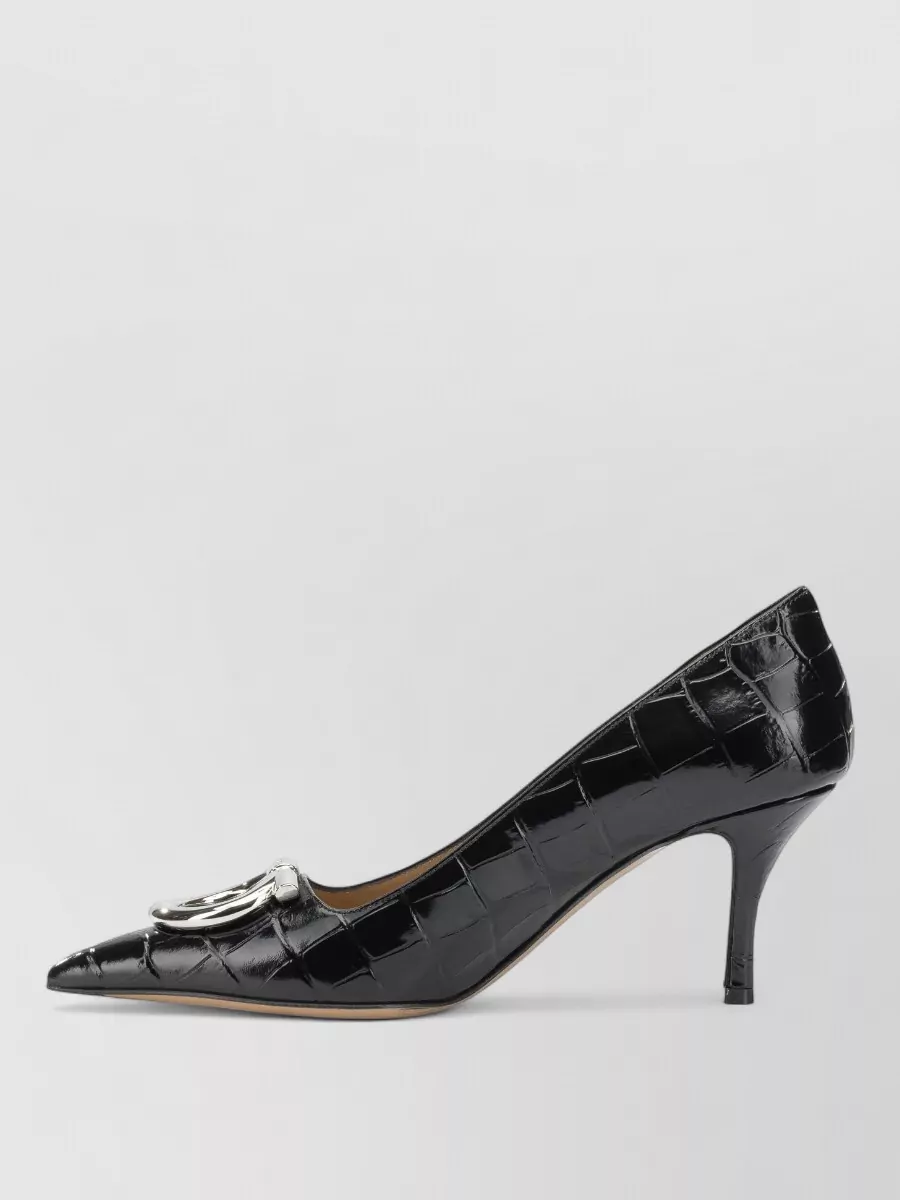 Ferragamo Leather Maxi Gancini 70Mm Pumps