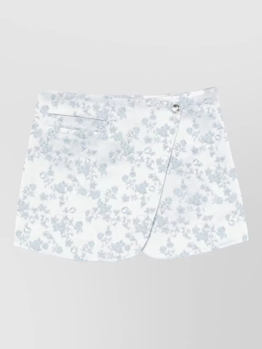 Coperni floral jacquard wrap mini skirt