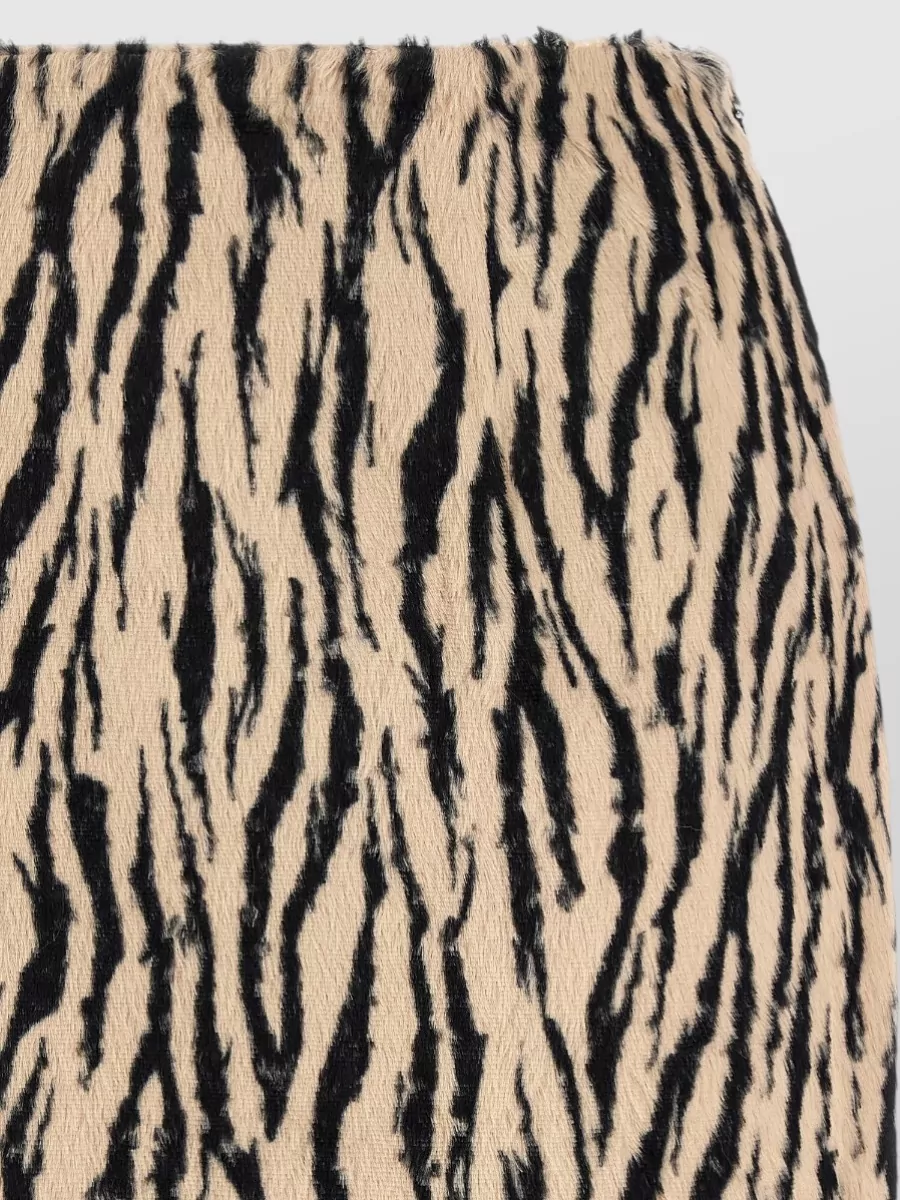 Rotate Birger Christensen Printed Faux Fur Mini Skirt