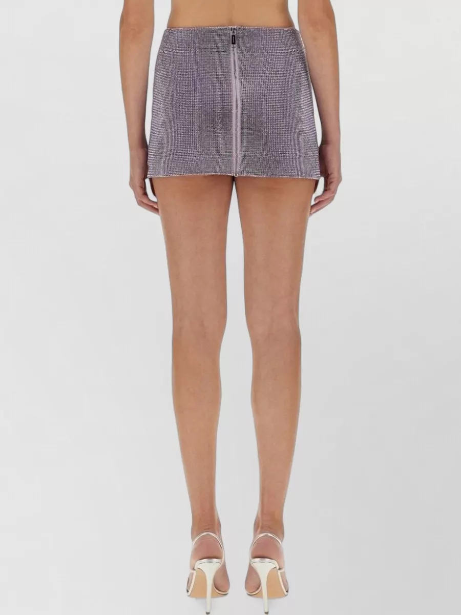 Self-Portrait Metal Mesh Mini Skirt