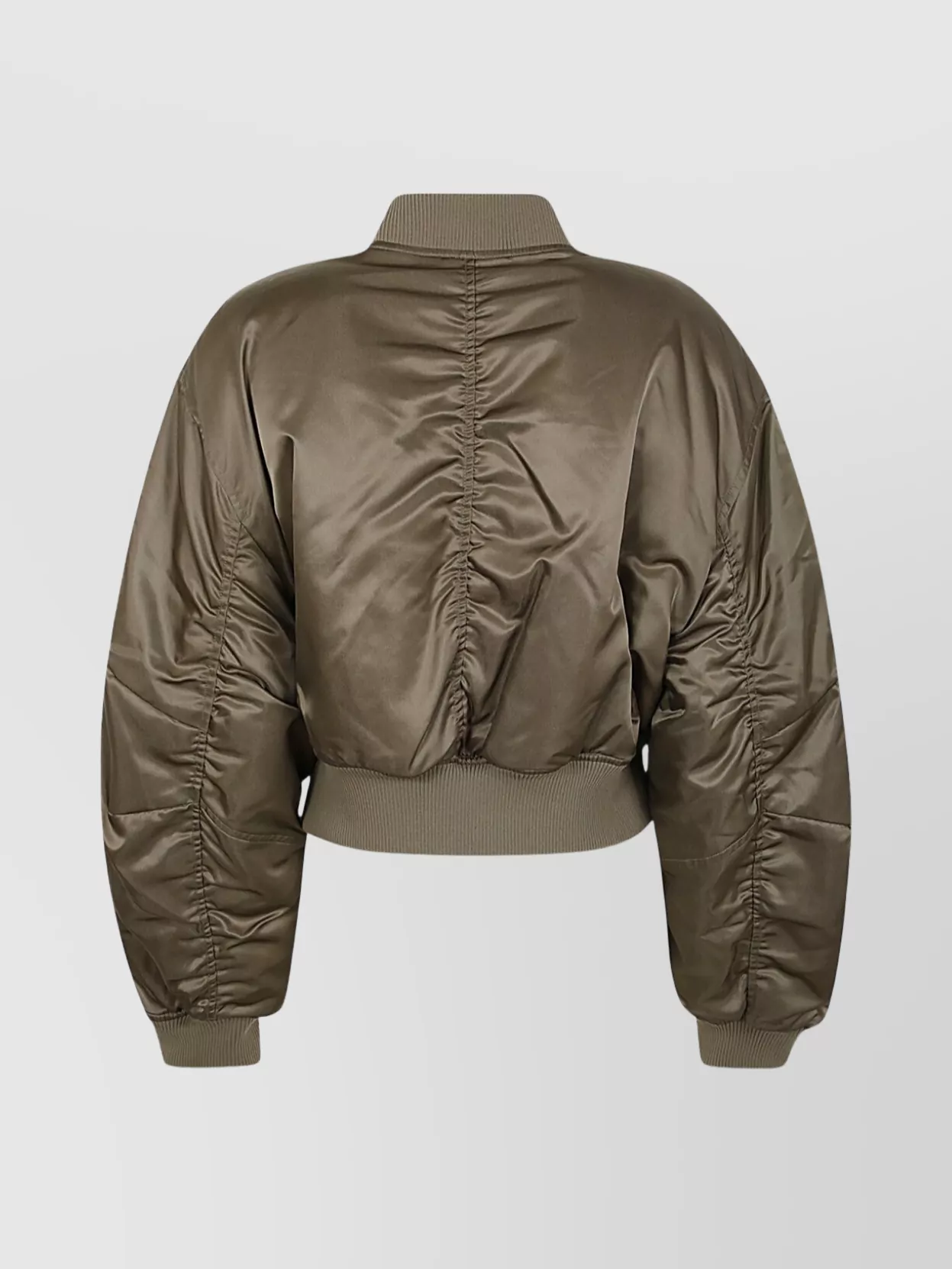 Agolde Satin Finish Bomber Jacket With Ribbed Hem In Multi