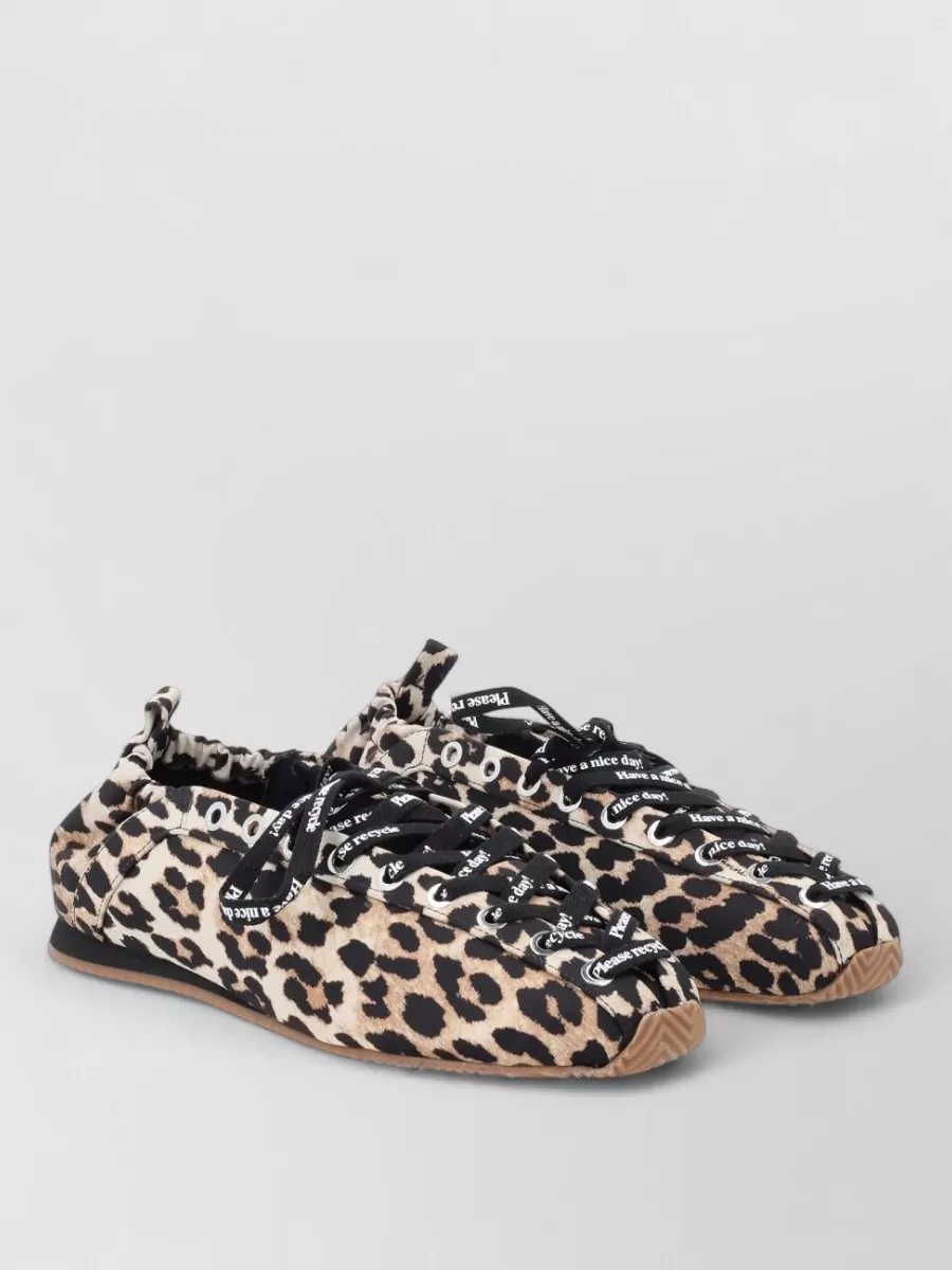Ganni Animal-Print Low-Top Sneakers