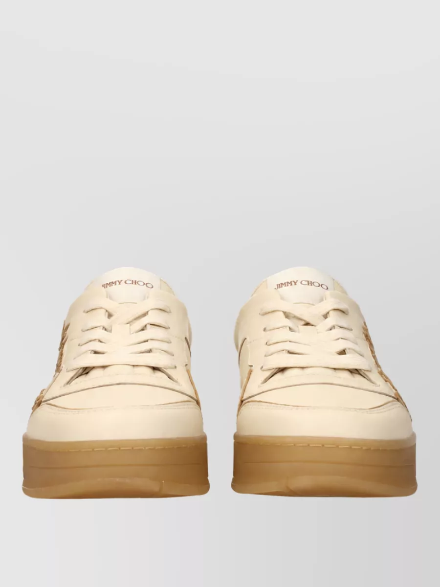 Jimmy Choo Leather Lace-Up Sneakers