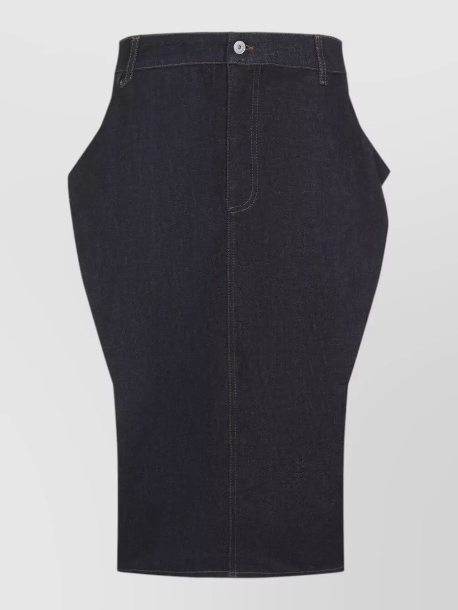 Jacquemus denim high-rise sculpted midi skirt