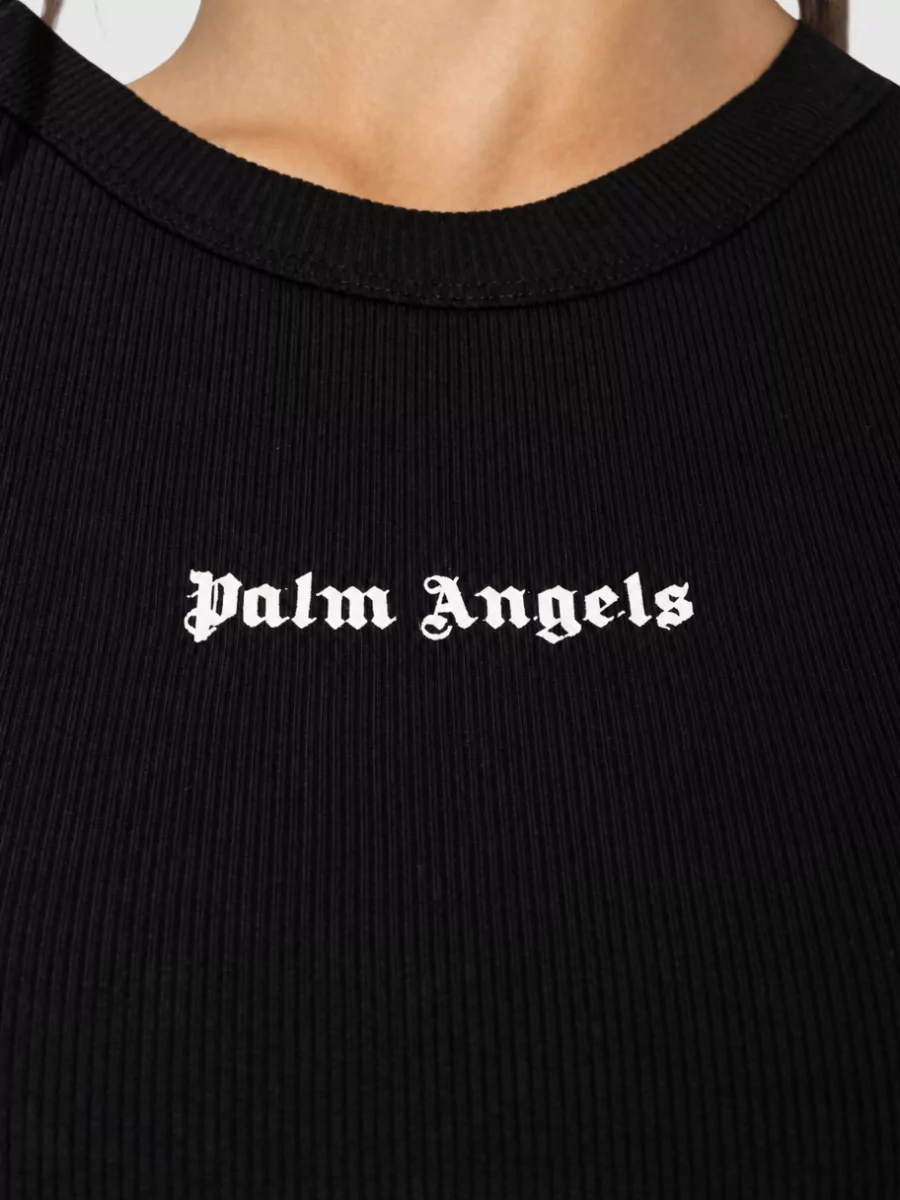 Palm Angels Ribbed Sleeveless Cotton-Blend Tank Top