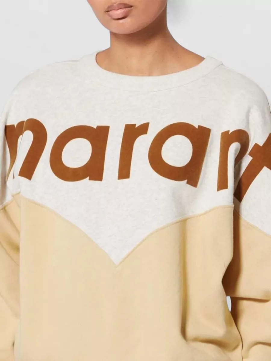 Isabel Marant Etoile Houston Colorblock Crewneck Sweatshirt Long Sleeves