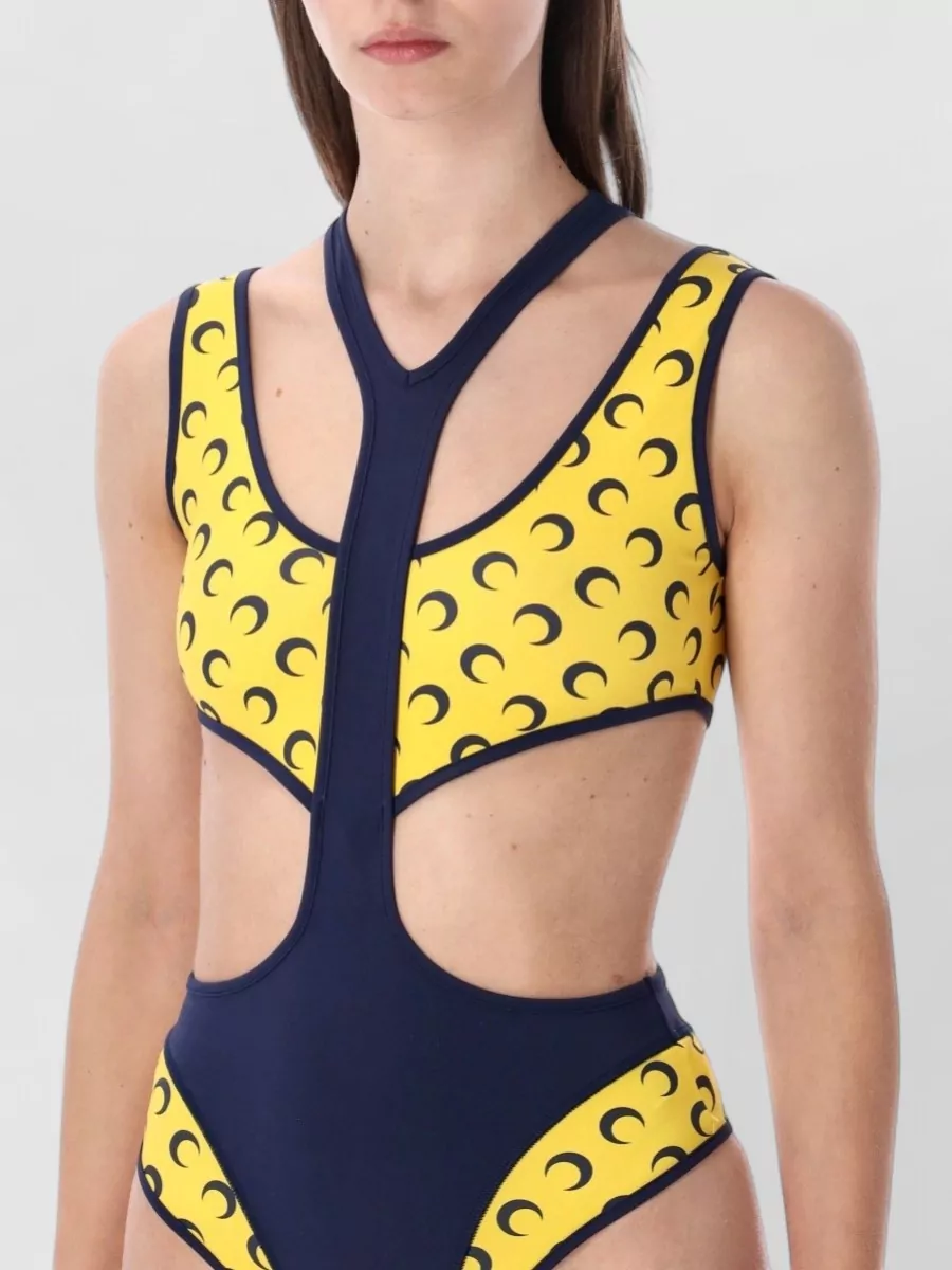 Marine Serre Cutout One-Piece Swimsuit