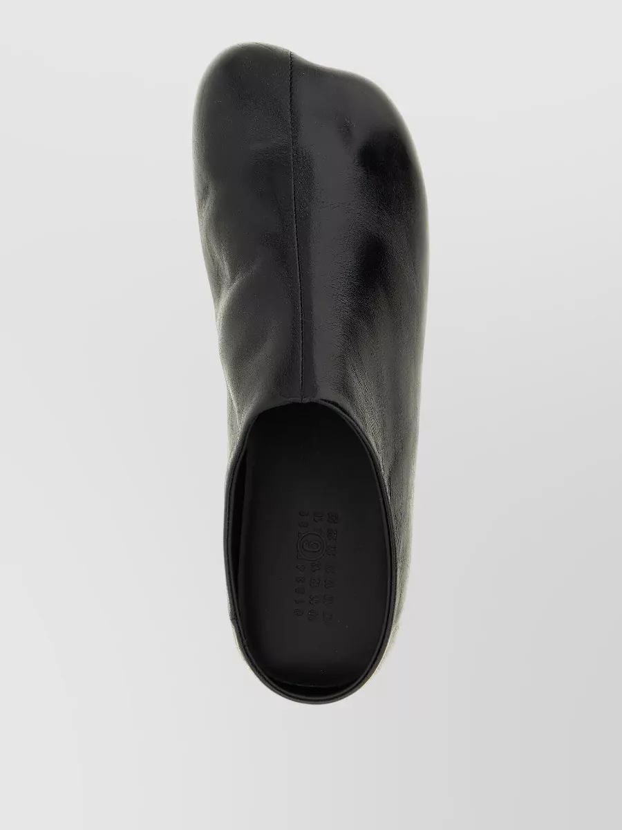 Mm6 Maison Margiela Leather Square-Toe Slippers