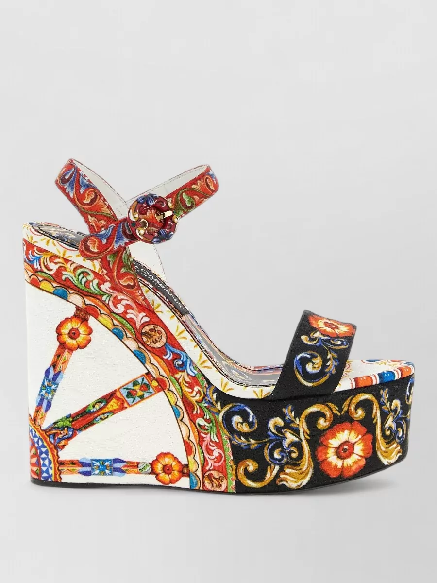 Dolce&Gabbana printed platform sandals