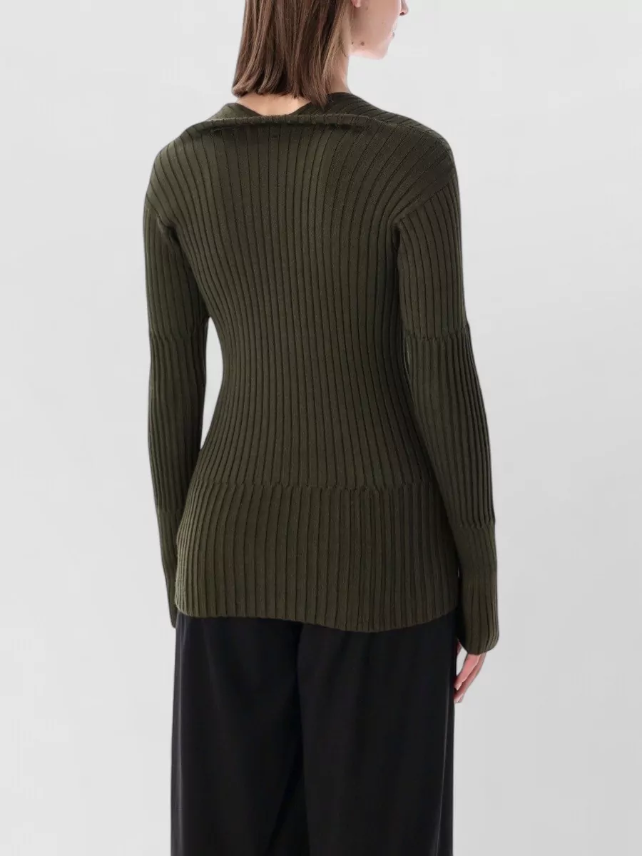 Bottega Veneta Cashmere Silk Ribbed Long-Sleeve Sweater