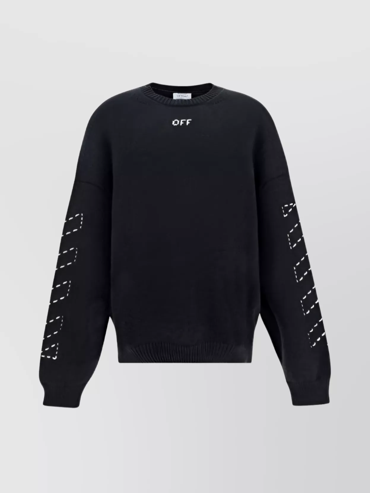 Shop Off-white Oversized Cotton Sweater Embroidered Detailing