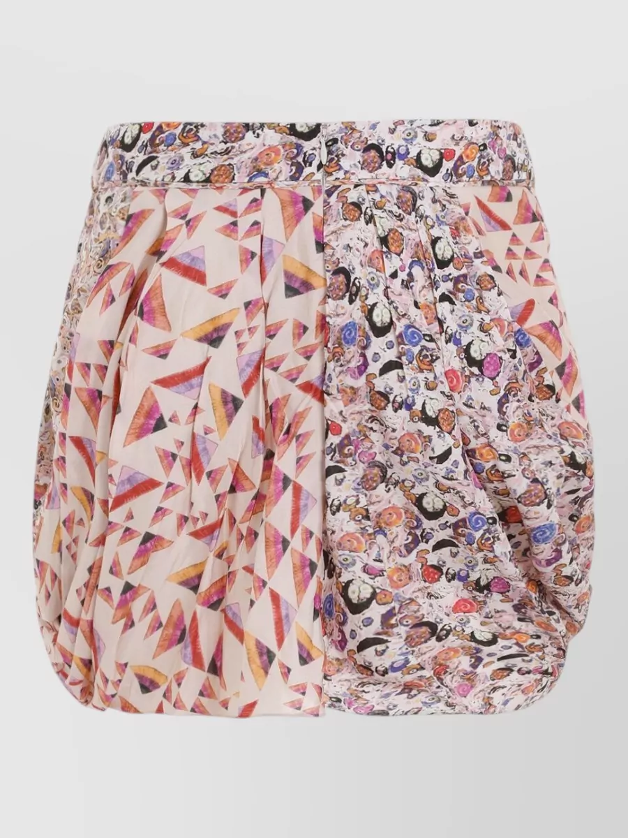 Isabel Marant Lovia High Waist Draped Mini Skirt In Multi