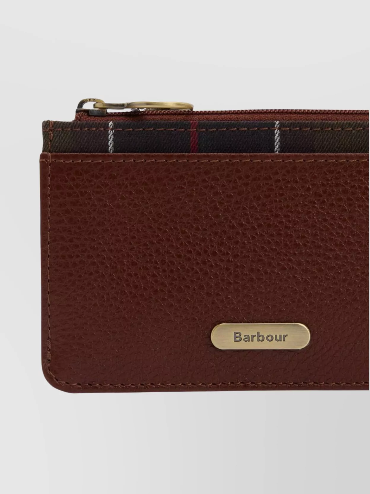 Barbour Textured Leather Card Holder Keyring Attachment