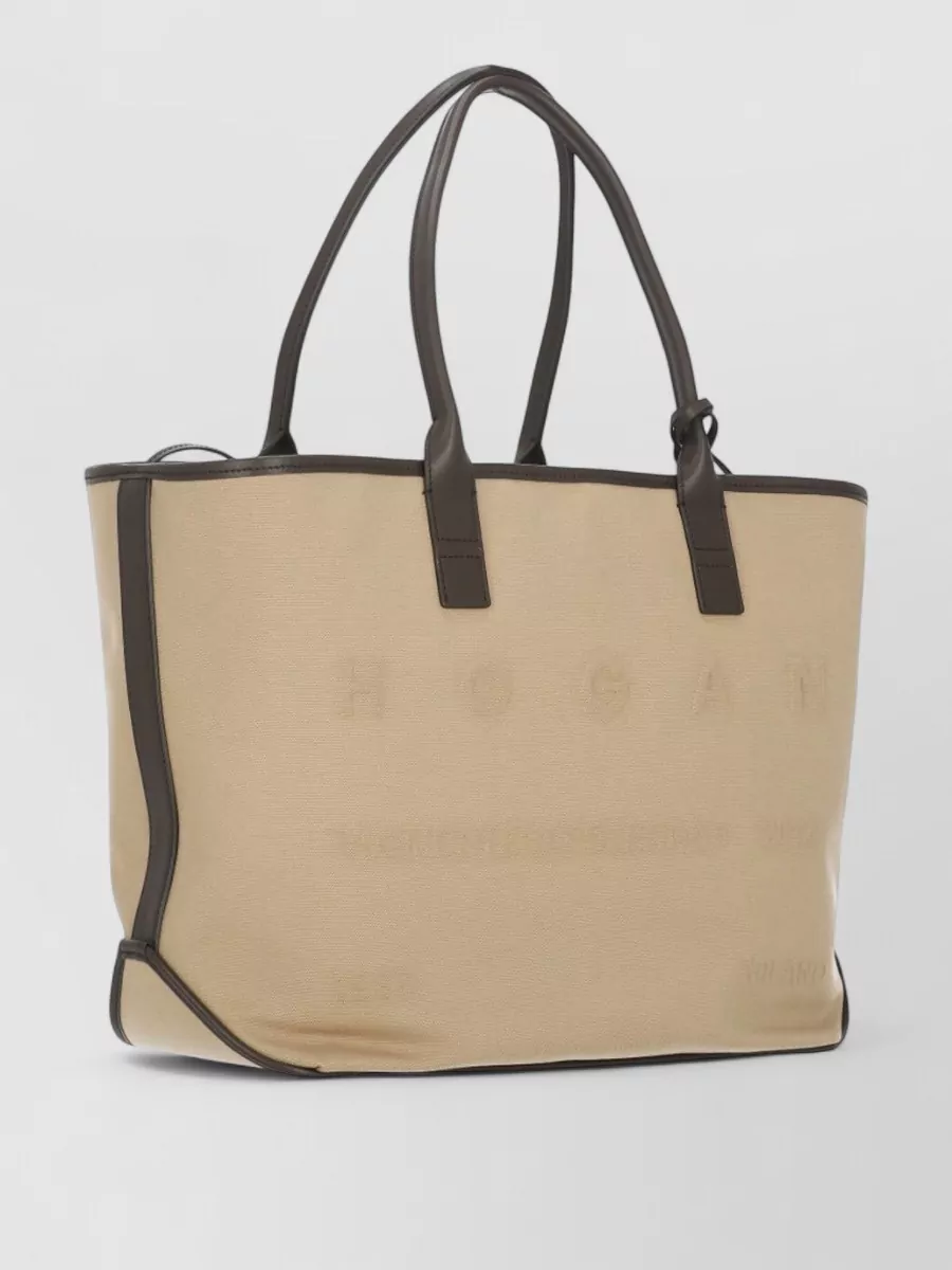 Hogan Cotton Shopping Tote Double Handles Pendant