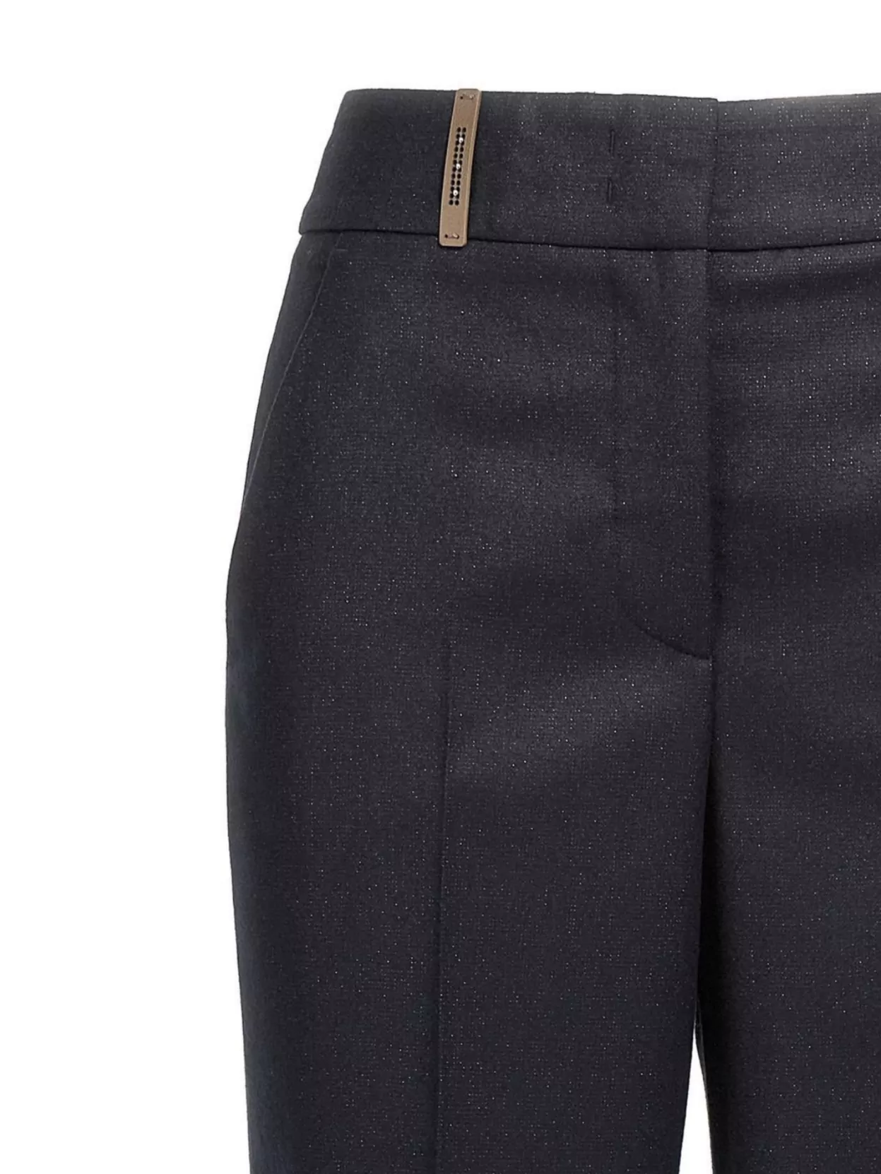 Peserico Flannel Lurex Trousers Back Pockets In Black