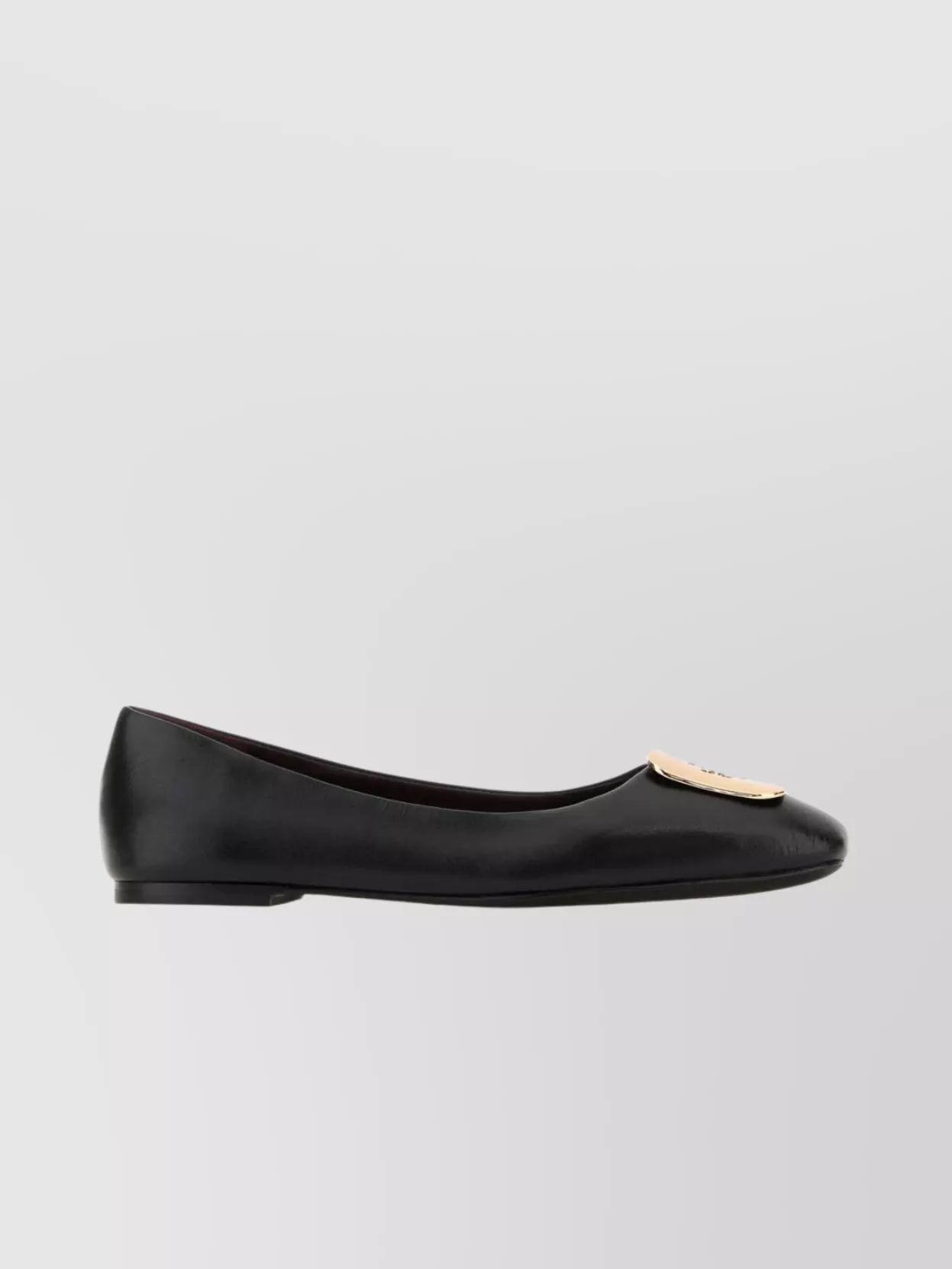 Shop Tory Burch Georgia Pointed Toe Ballerinas With Metallic Accent