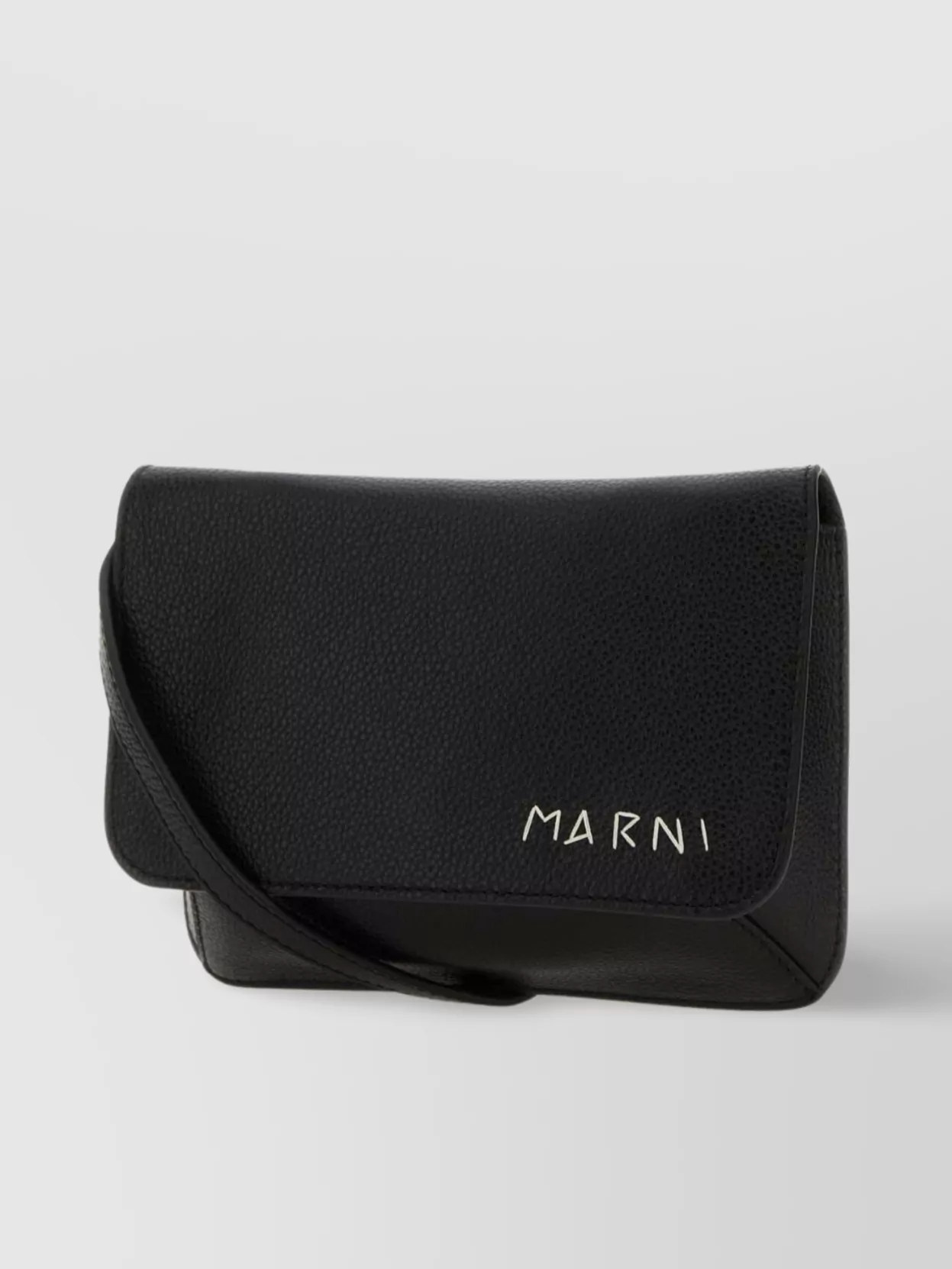 Shop Marni Leather Flap Trunk Crossbody Bag