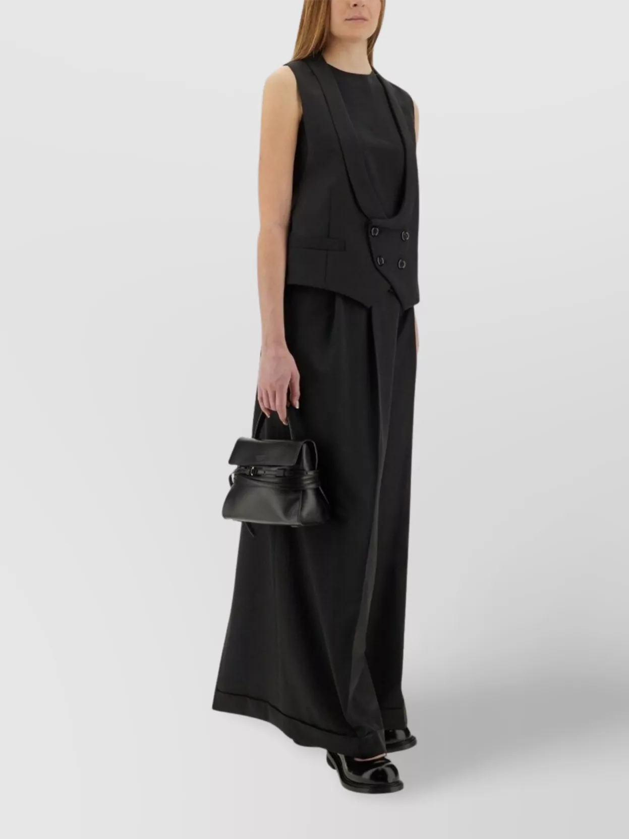 Moschino Couture Asymmetrical Wool Pants