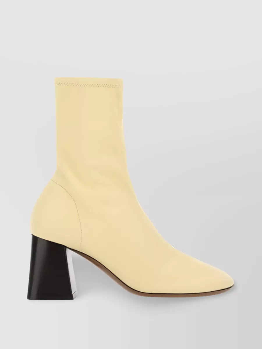 Shop Neous Ankle-length Leather Sock Boots In Cream