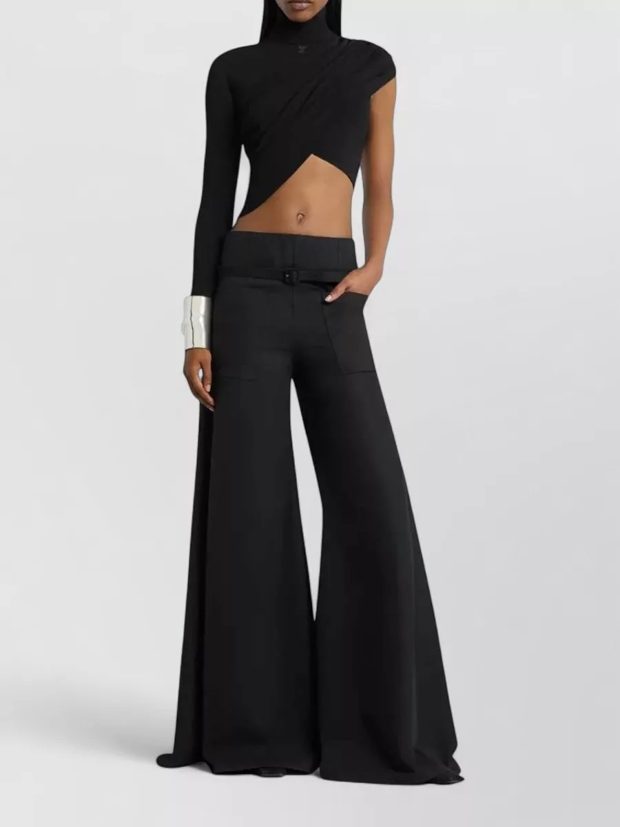 Courrèges Asymmetric Twisted Jersey Crop Top