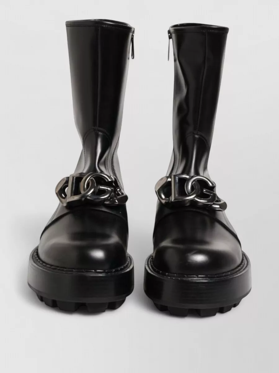 Dolce&Gabbana leather mid calf biker boots