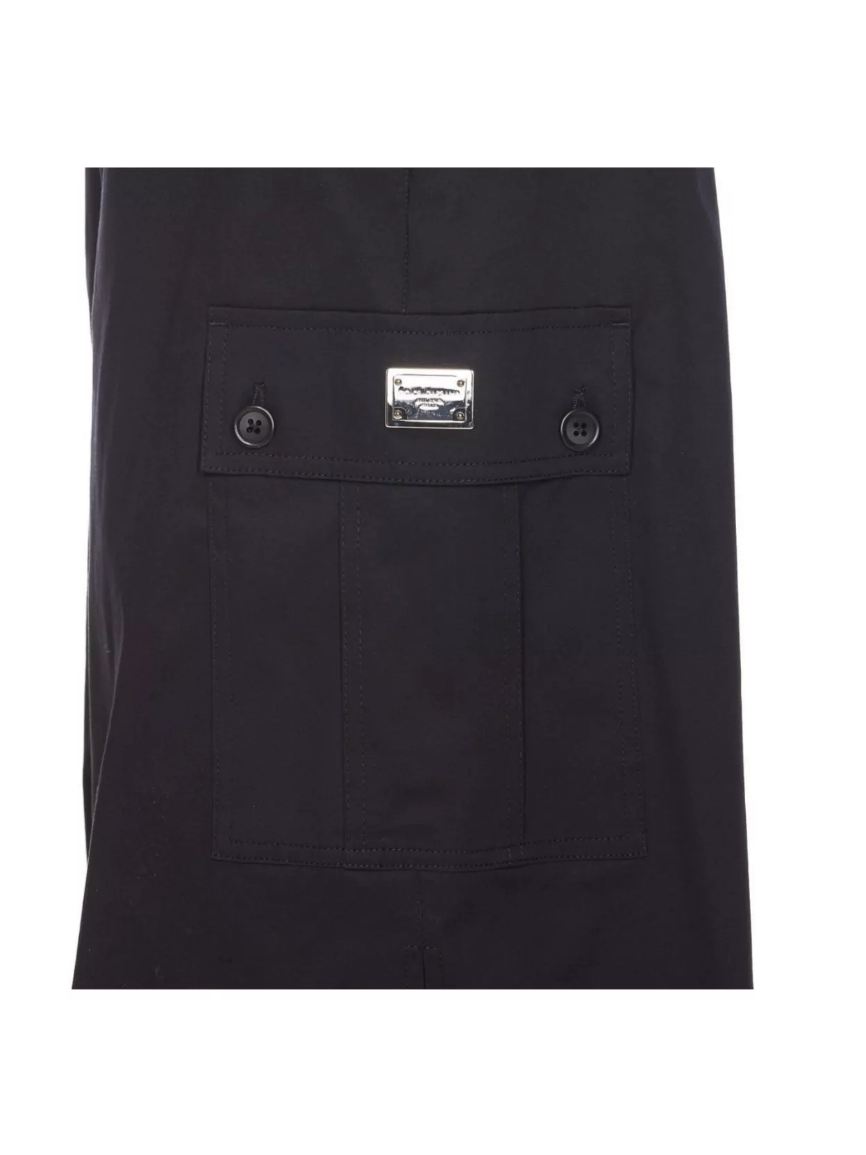 Dolce & Gabbana Black Bermuda Shorts With Pockets In Linen Man