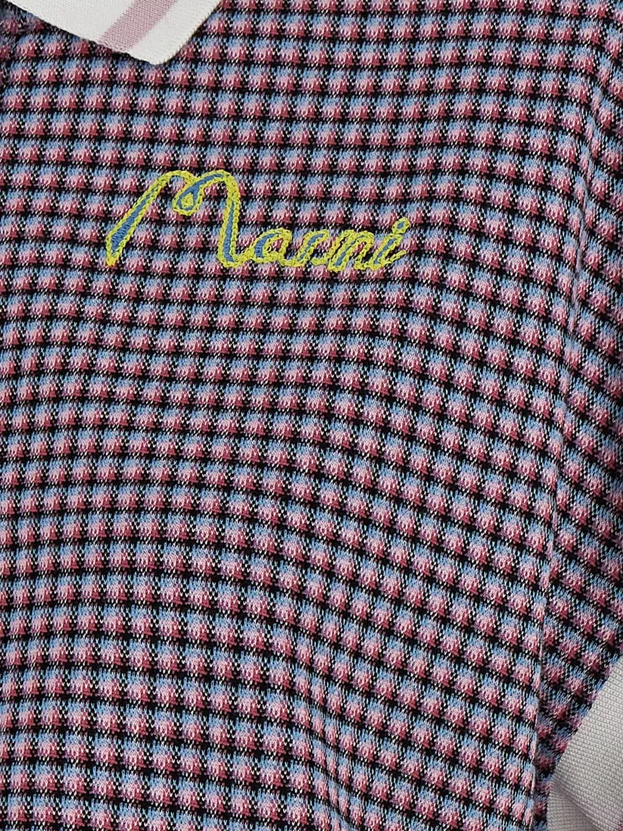 Marni Short Sleeve Polo Shirt Ribbed Collar Hem