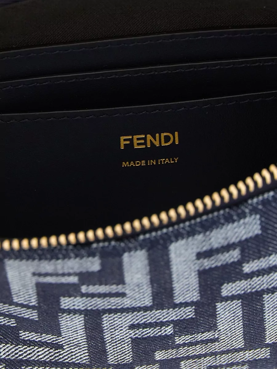 Fendi Baguette Denim-Effect Jacquard Shoulder Bag