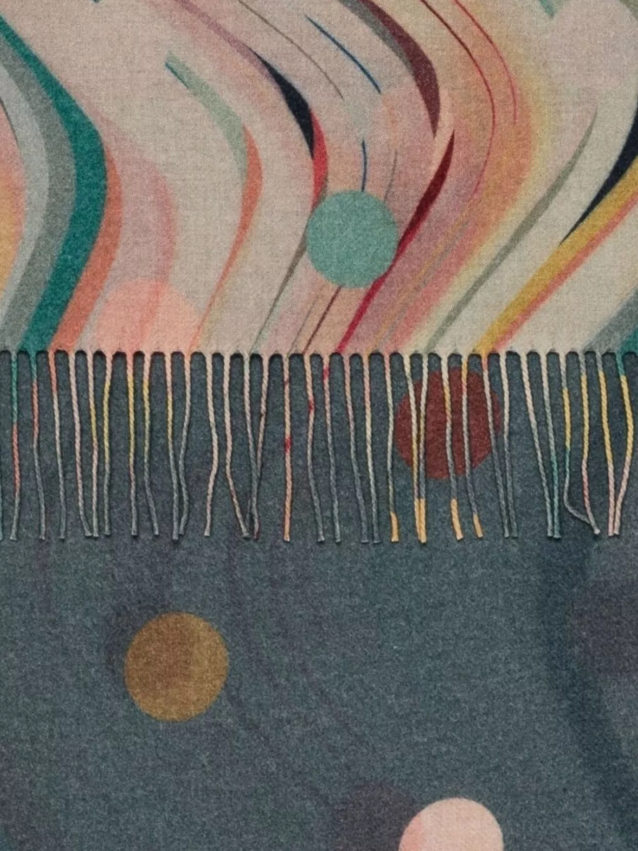 Paul Smith Cashmere Wool Scarf With Polka Dots And Swirls
