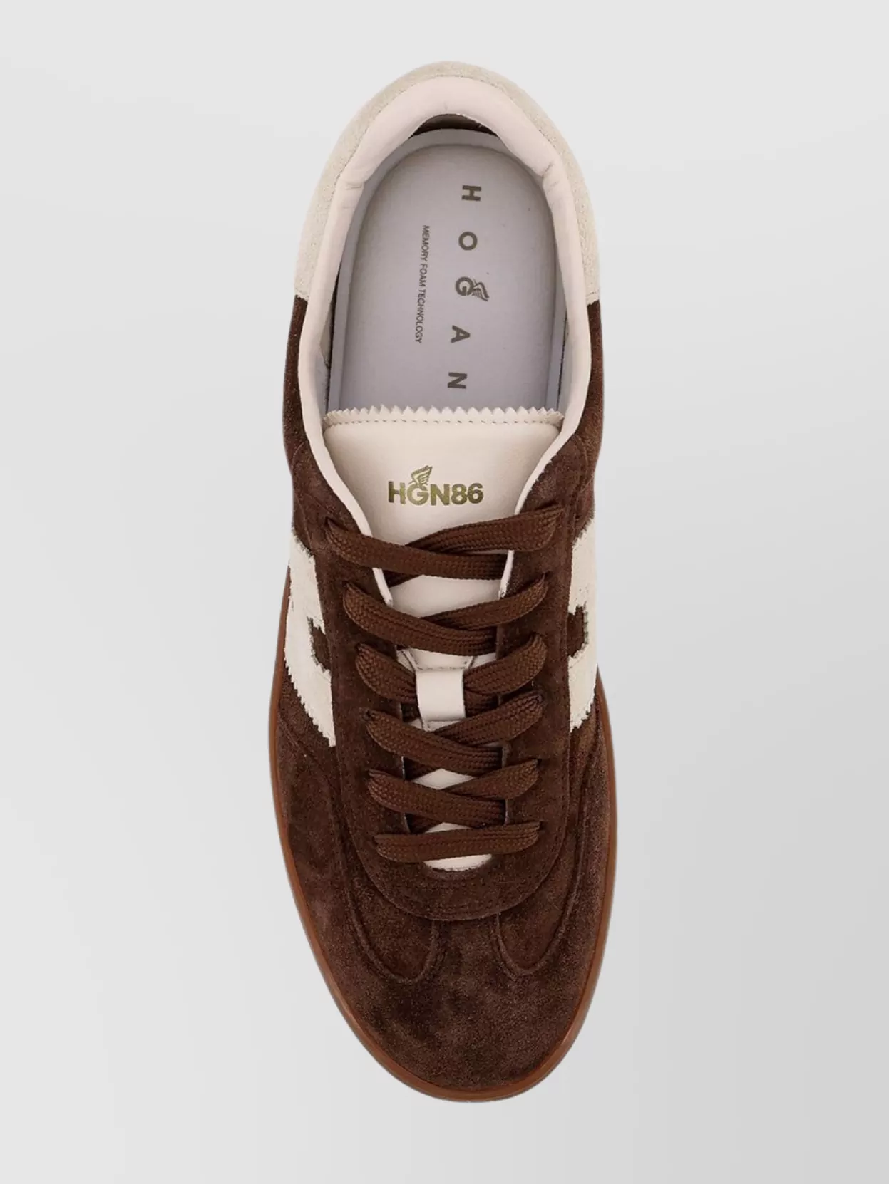 Hogan Rubber Sole Suede Finish Sneakers In Brown