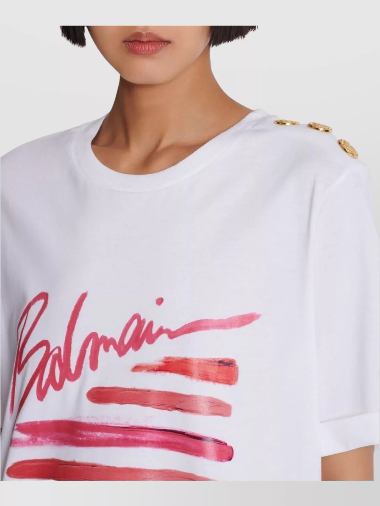 Balmain Crew Neck Top Short Sleeves