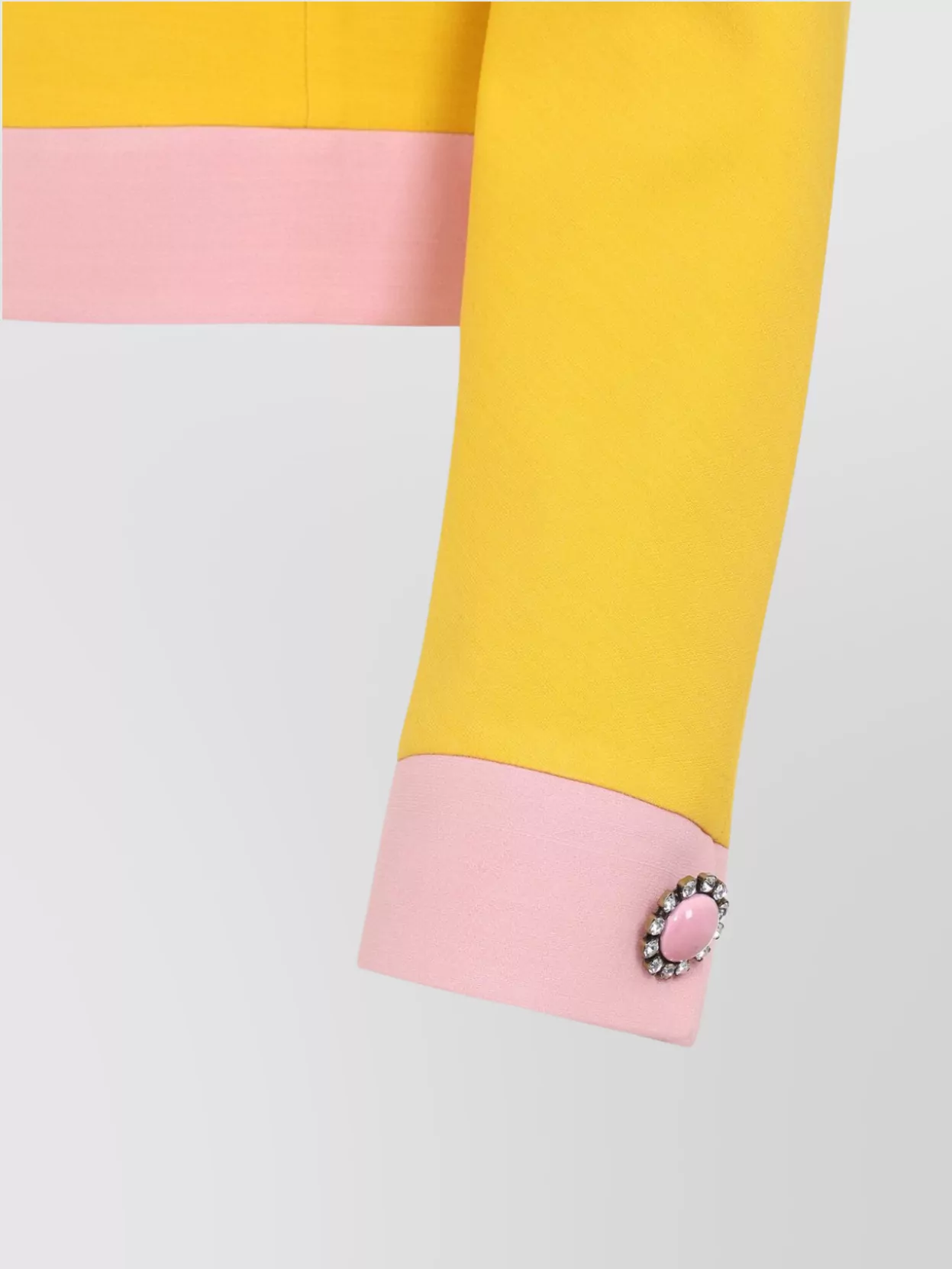 Valentino Bi-color Crystal Crepe Crop Jacket