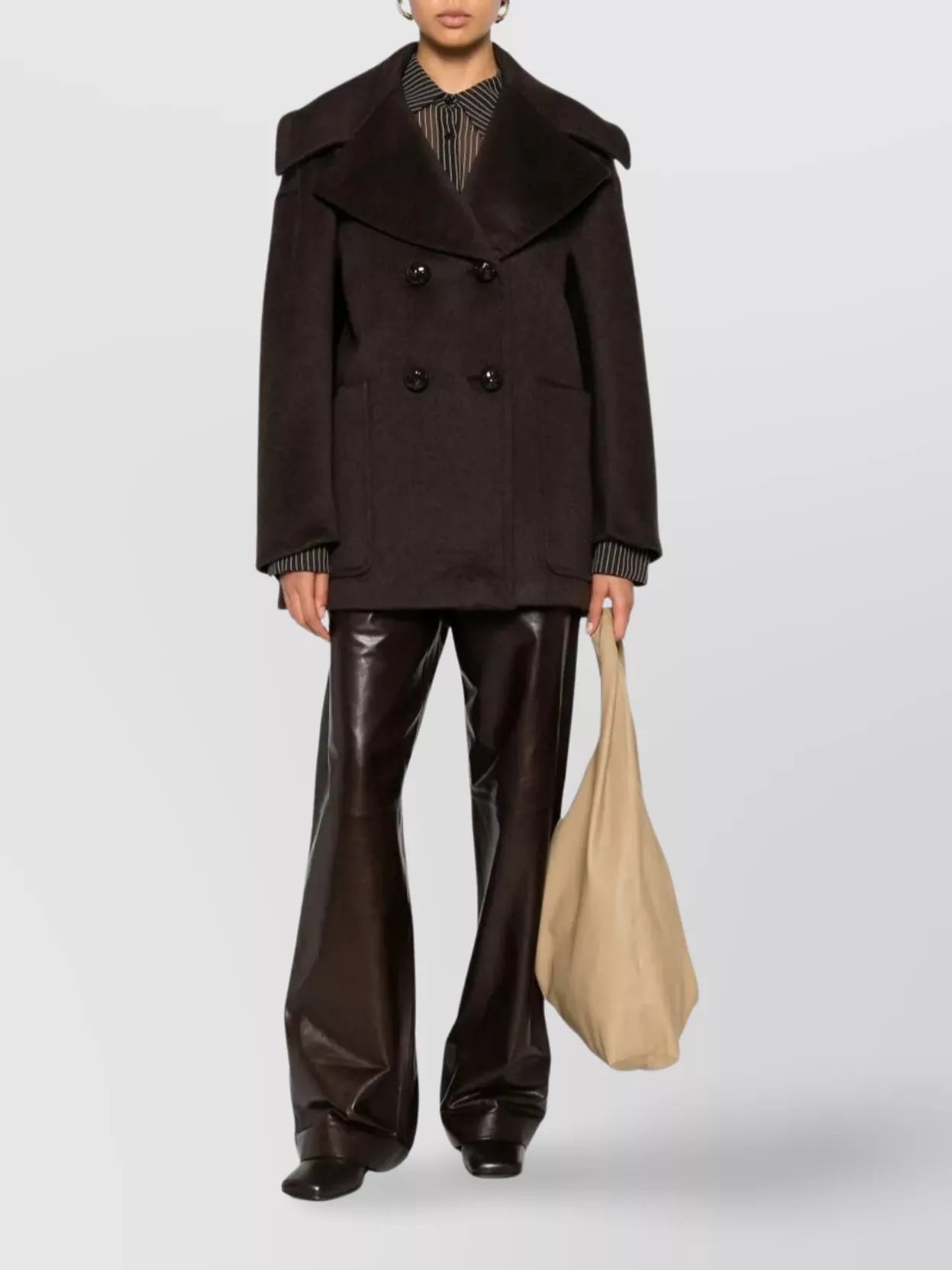 Max Mara Double-Breasted Oversized Collar Jacket