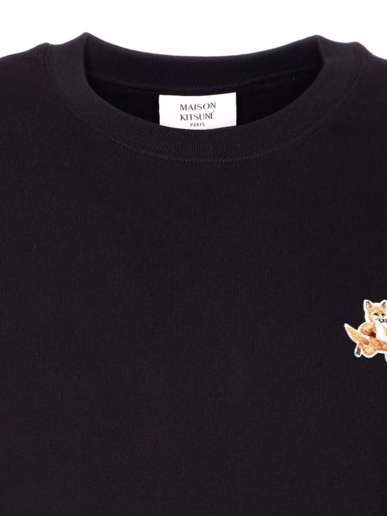 Maison Kitsuné Crewneck Logo Embroidered Sweater