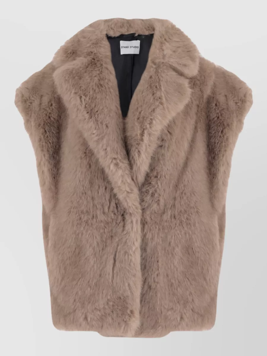 Stand Studio faux fur sleeveless vest
