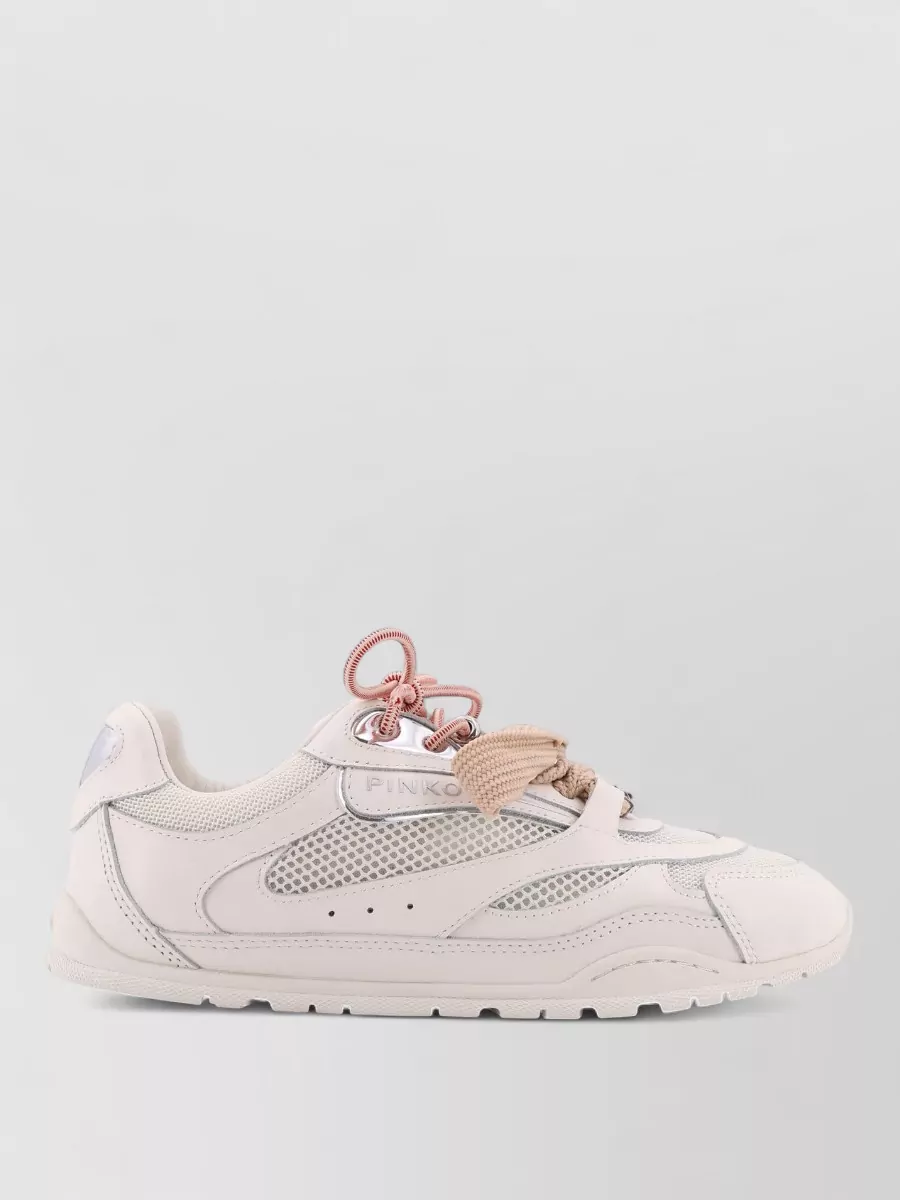 Pinko Low Top Sneakers Mesh Panels Rubber Sole