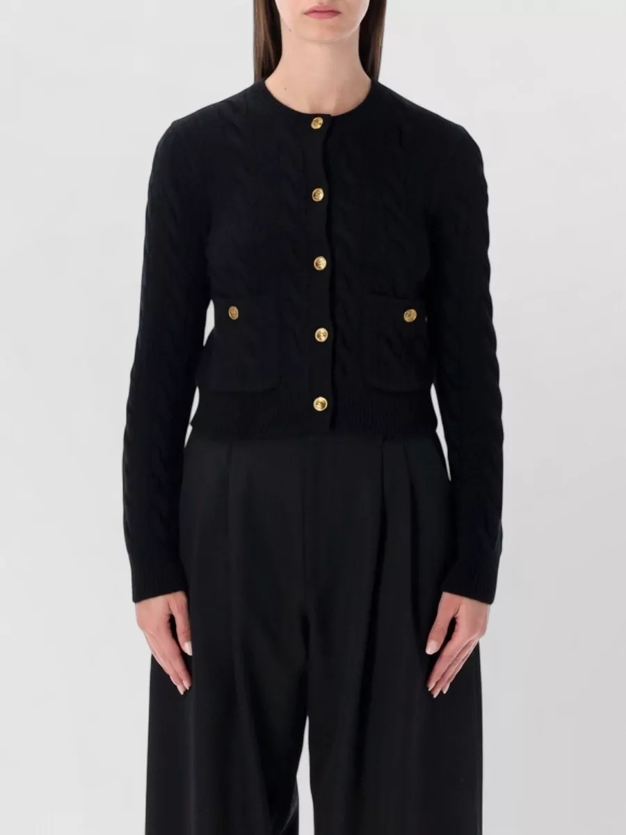 Polo Ralph Lauren Cashmere-blend cable-knit cropped cardigan