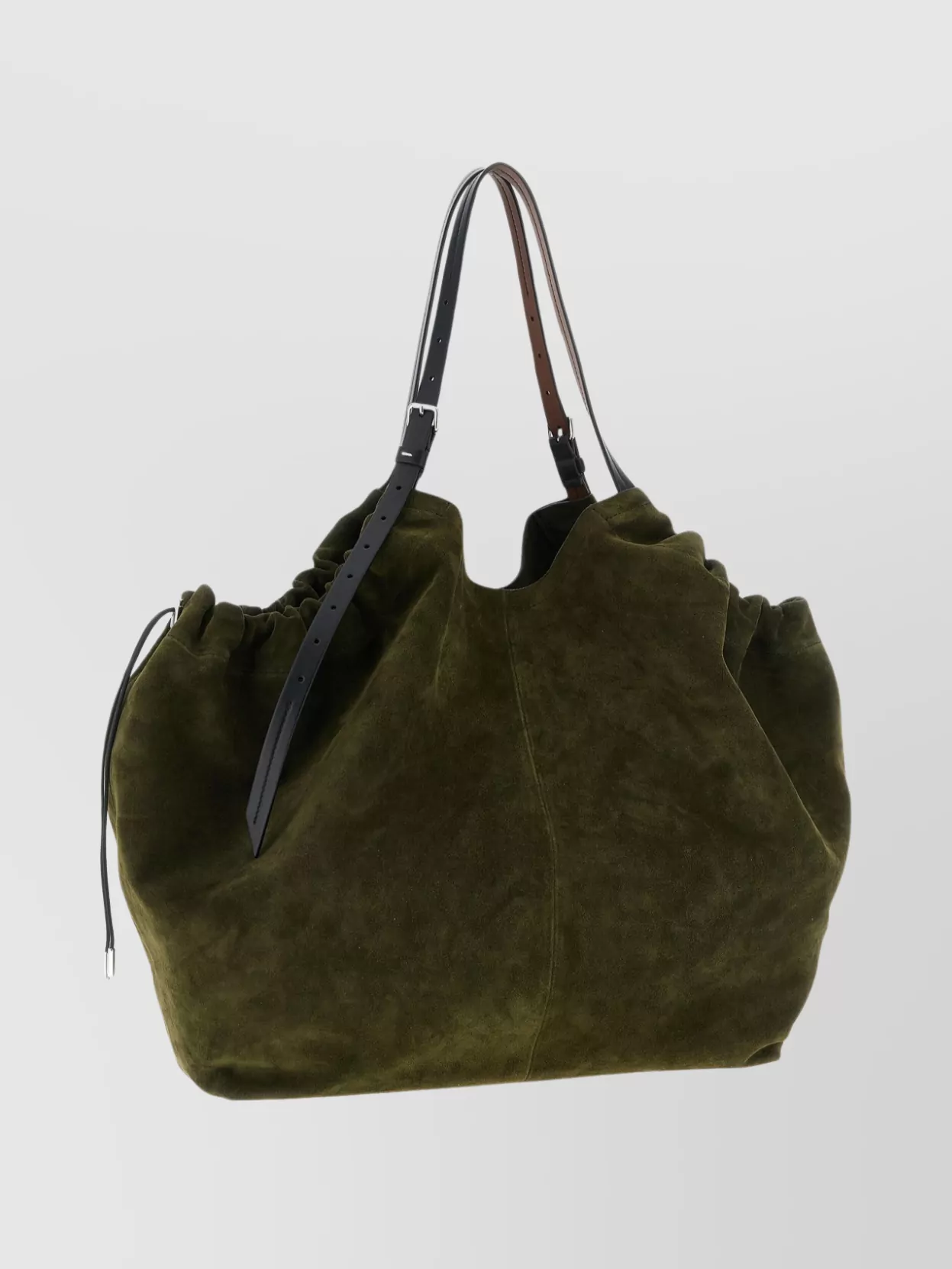Maison Margiela Suede Drawstring Tote Bag With Dual Handles