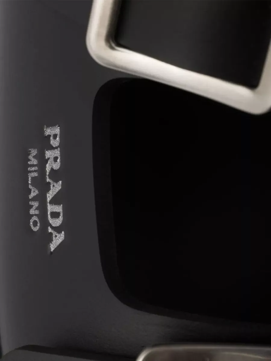 Prada Flat Sandals Double Strap Buckle Design