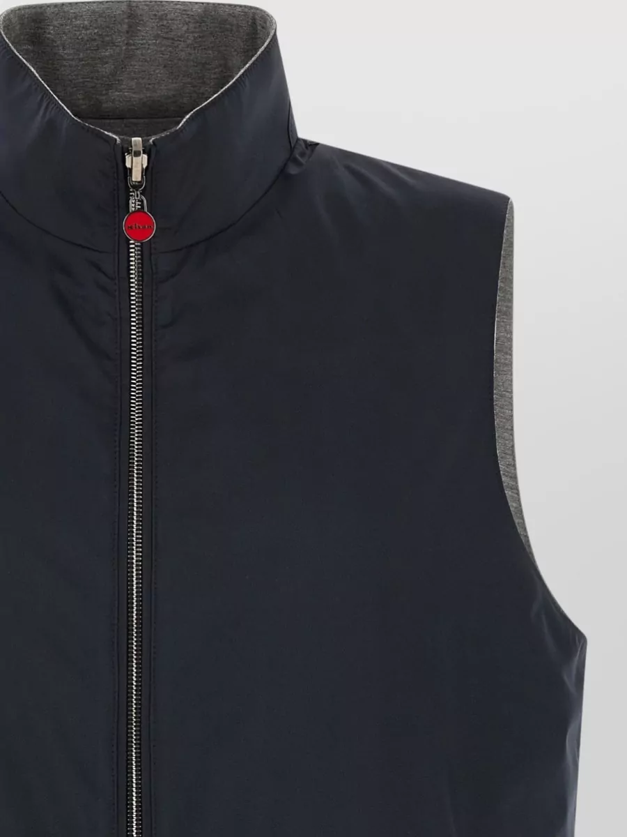 Kiton Reversible Nylon Vest High Collar Design