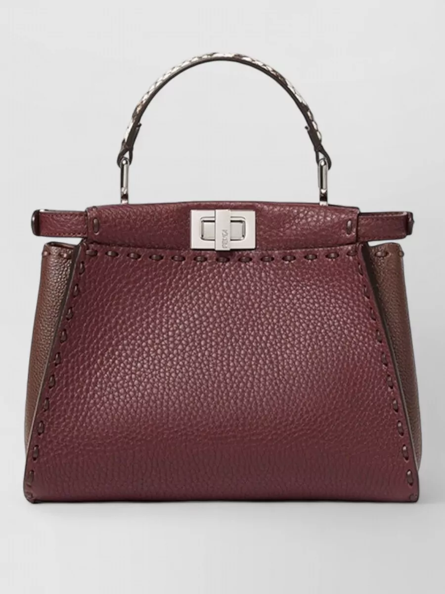 Fendi Peekaboo Mini Leather Tote Bag
