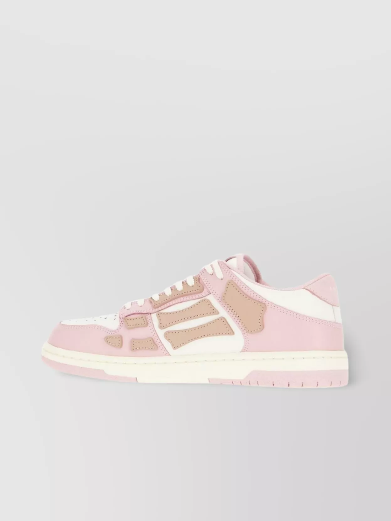 AMIRI LEATHER HIGH TOP SNEAKERS WITH MULTICOLOR INSERTS