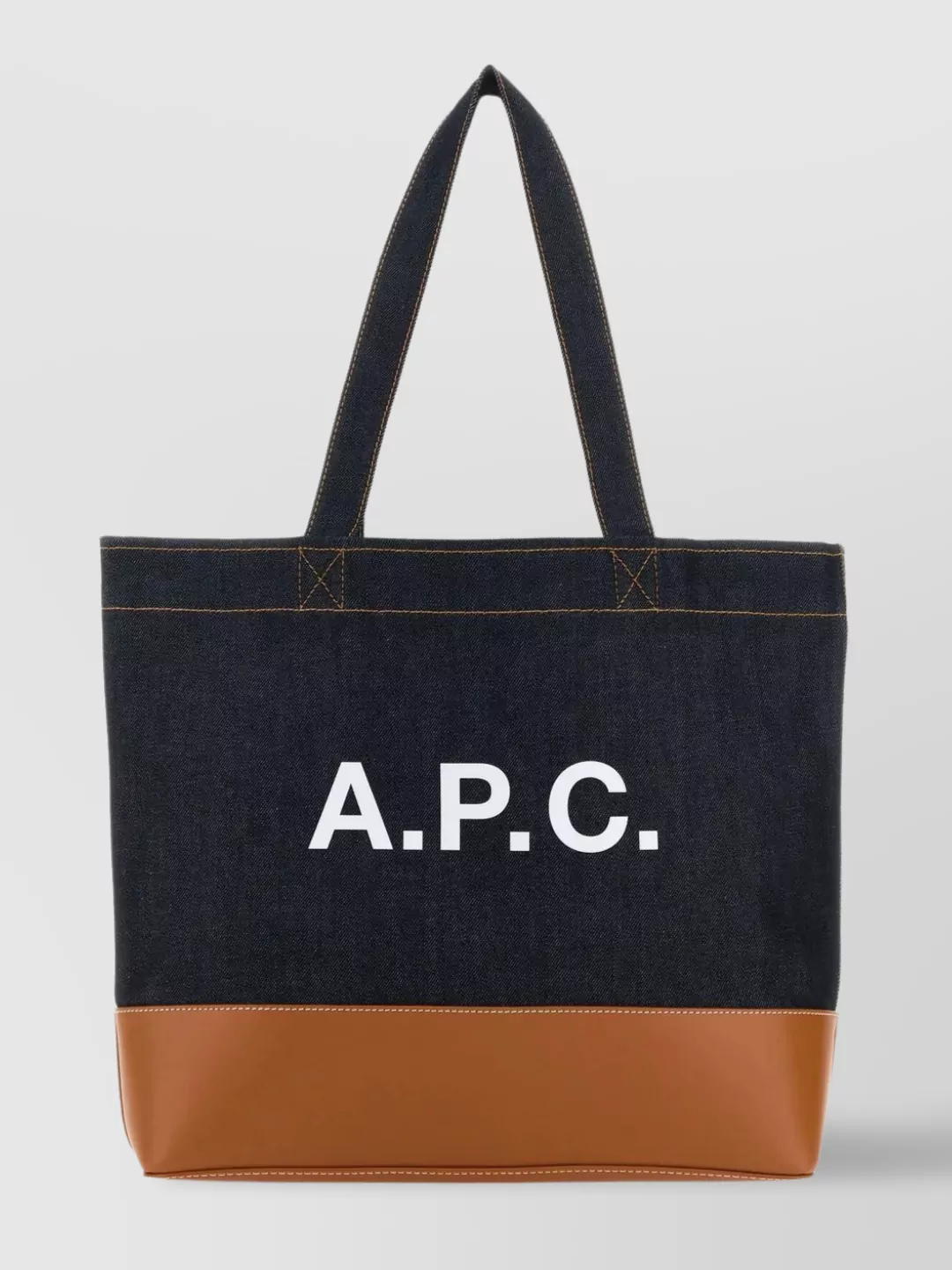 Shop Apc Denim And Leather Axel Shopper