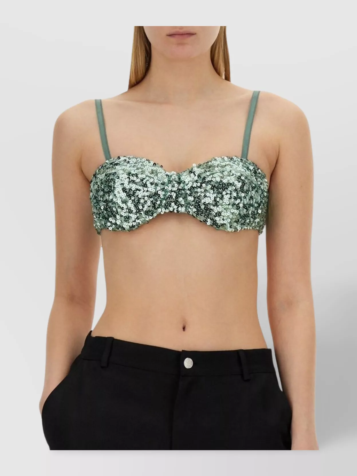 Moschino Sequined Bandeau Crop Top