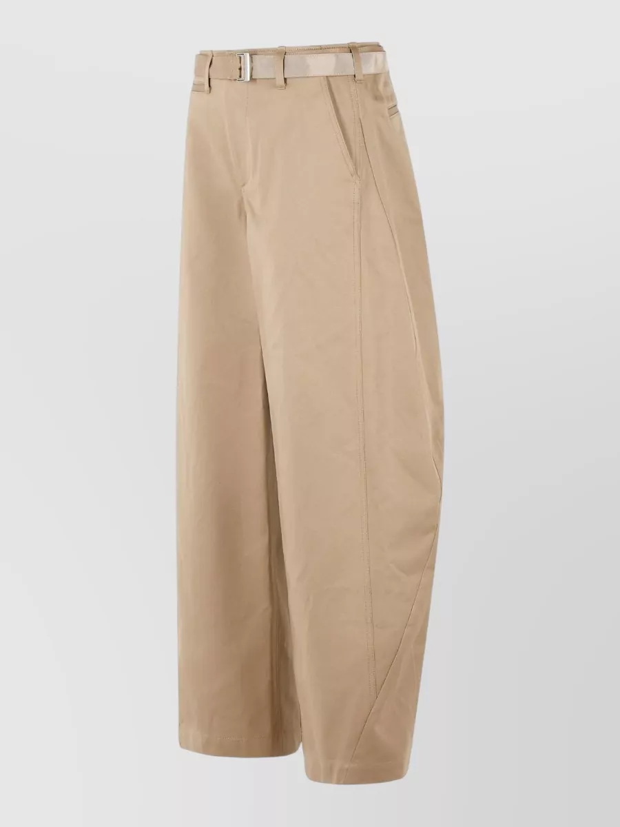 Sacai Cotton Chino Trousers Wide Leg Design
