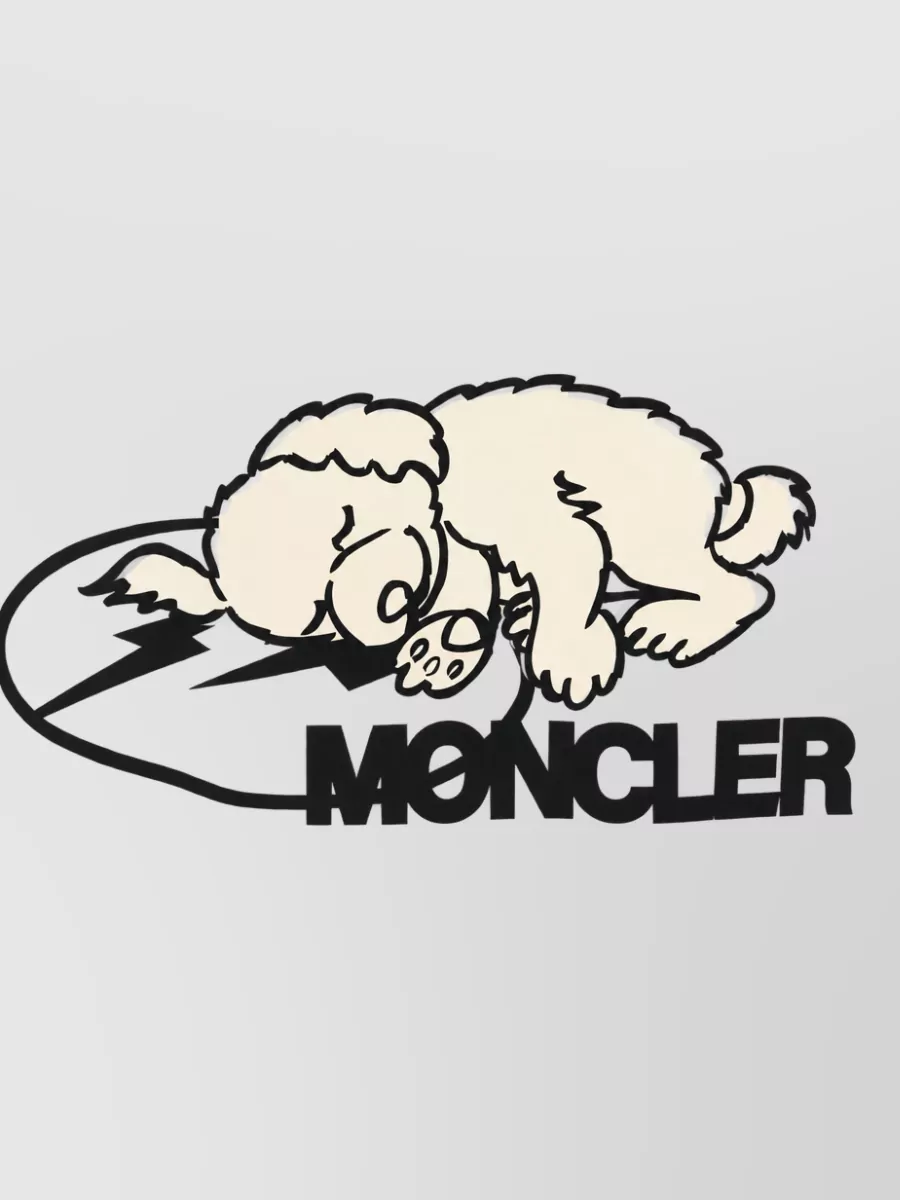 Moncler Cotton Dog Print Short Sleeve T-Shirt